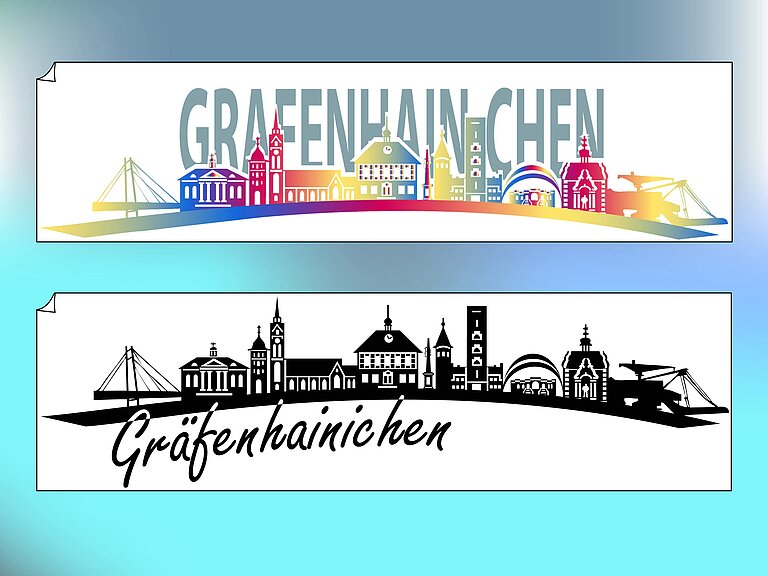 Aufkleber Silhouette Schwarz/weiß oder bunt