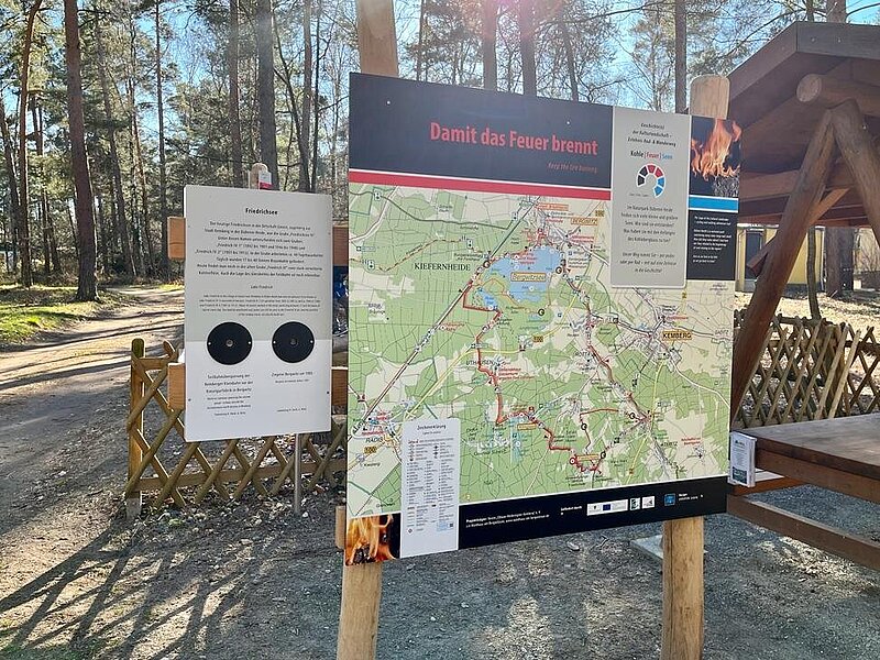 Station der Kohle-Feuer-Seen- Radroute